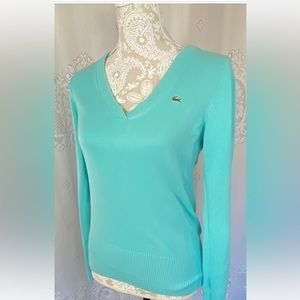 Vintage Lacoste V-Neck Cotton Sweater